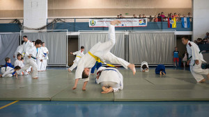 Un momento de la exhibición del  Judo Club Ayamonte en la ceremonia de clausura.