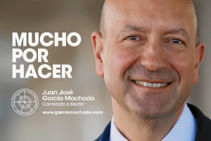 El lema de su campaña es 'Mucho por hacer'.