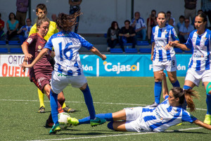 Tuvo que emplearse a fondo el equipo de Huelva para nivelar el 0-2 con el que se llegó al descanso. / Foto: www.lfp.es.