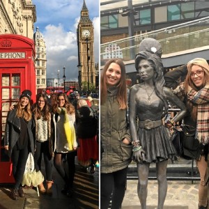 Momentos de su viaje a Londres con sus amigas onubenses.