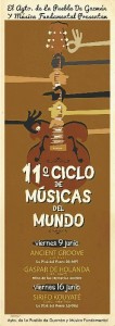 Cartel del XI Ciclo de Músicas del Mundo.