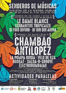 Cartel del Festival Internacional de músicas del mundo ‘Senderos de Músicas’.