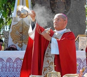 El Obispo de Huelva oficiando en El Rocío.