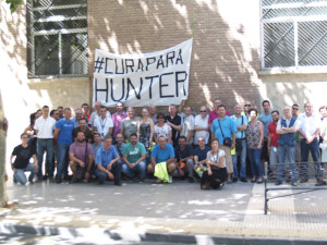 Trabajadores de Telefónica en Huelva se solidarizan con la enfermedad de Hunter.