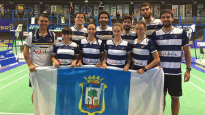 El equipo onubense, antes de jugar los cuartos de final del torneo.