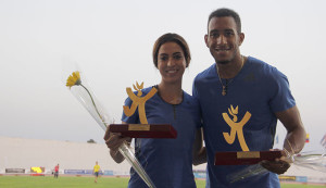 La marroquí Fadwa Sidi Madane, ganadora de los 3.000 obstáculos femeninos, y el español Orlando Ortega, vencedor en 110 vallas, recibieron el premio como los mejores atletas de la reunión.