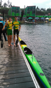 Jairo García y Ramiro Guinea, representantes del CD Piragüismo Tartessos en la prueba de Pontevedra.