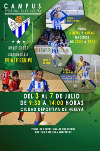 Cartel anunciador del Campus de Verano del Sporting de Huelva.