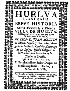 'La Huelva Ilustrada', de Juan Agustín de Mora.