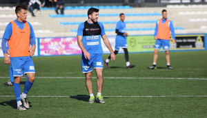 Robles, nuevo jugador del San Roque, en un entrenamientos con el Atlético Baleares. / Foto: GuiemSports.