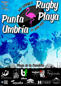 Cartel anunciador del VII Torneo de Rugby Playa Punta Umbría, que se celebrará el próximo 22 de julio.