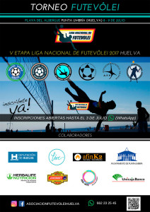 Cartel del torneo de futevolei que tendrá lugar en Punta Umbría.