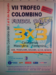 Cartel anunciador del evento que organiza el Atlletic Onubense durante las Fiestas Colombinas. 