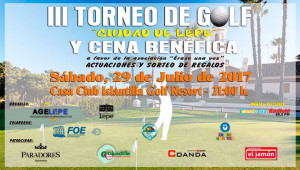 Cartel anunciador del Torneo de golf que se celebrará en Islantilla.