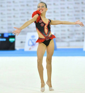 Leticia Pérez, bronce en el Nacional, en plena competición.