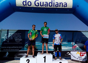 Rubén Gutiérrez, en la tercera posición de la prueba celebrada entre Ayamonte y Vila Real de Santo Antonio. 