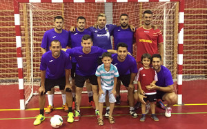 Formación del AD Santa Marta, campeón del XV Maratón de fútbol sala ‘Virgen de la Esperanza’ de San Juan del Puerto.