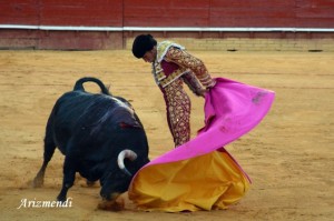 David de Miranda, con el capote. / Foto: J.L. Arizmendi