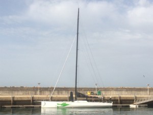 Perspectiva del Green Dragon desde el muelle de espera del puerto de Mazagón.