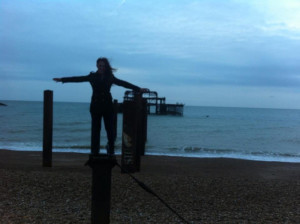 En la playa de Brighton.