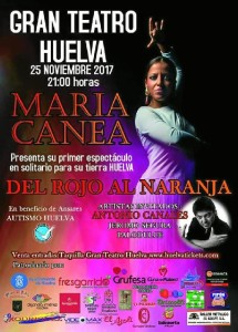 Cartel de la actuación de María Canea en el Gran Teatro de Huelva. 