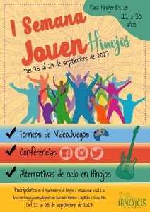 Cartel de la I Semana Joven que se celebra en Hinojos. 