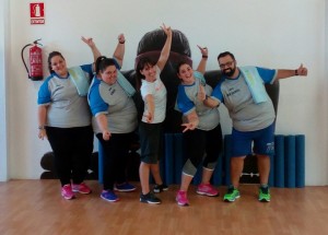 Los jóvenes, durante el entrenamiento.