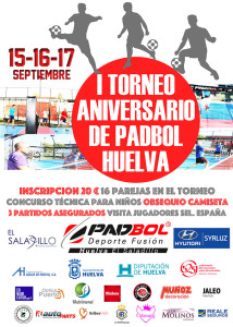 Cartel del torneo de pádbol que se disputa en Huelva desde este viernes hasta el domingo.