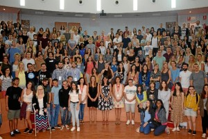 Un momento de la recepción a los nuevos alumnos Erasmus que llegan hasta la Universidad de Huelva para este curso 2017-2018.