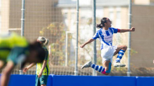 Anita celebra el gol que anotó y que sirvió para abrir el marcador. / Foto: www.laliga.es.