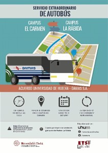 El Campus de El Carmen de la Universidad de Huelva contará a partir del próximo lunes 16 de octubre con un nuevo servicio de autobuses que conectará este campus con el campus de La Rábida.