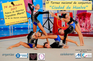 Cartel del Torneo de gimnasia rítmica que se celebra en Huelva este sábado.