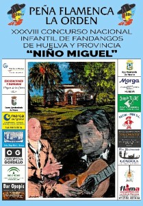 Cartel de Gran Final del XXXVIII Concurso Nacional Infantil de Fandangos de Huelva y provincia 'Niño Miguel'.