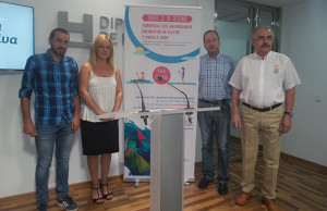 Un momento de la presentación en la Diputación Provincial de la prueba deportiva y solidaria que tendrá lugar entre San Juan del Puerto y la Punta del Sebo.