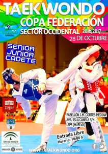 Cartel del torneo de taekwondo que se celebra en Lepe este sábado.