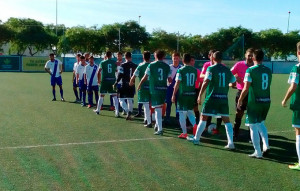 Prolegómenos del partido entre el Atlético Onubense y el Xerez Deportivo. / Foto: @XerezCD_OFICIAL.