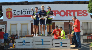 Podio femenino de la prueba de BTT en Zalamea la Real.