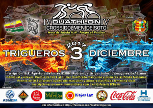 Cartel anunciador de la prueba de duatlón que tendrá lugar en Trigueros el 3 de diciembre.