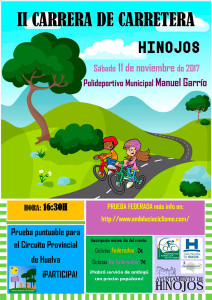 Cartel anunciador de la prueba ciclista que tendrá lugar en Hinojos el día 11.