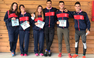 Componentes del equipo de la UHU en el Andaluz de campo a través celebrado en Almería.