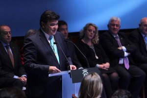 El alcalde, Gabriel Cruz, durante su intervención.