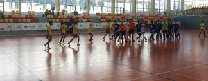 Momentos previos al partido entre el CDS Huelva y el Dolphins Ashdod de Israel.