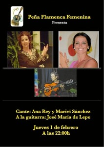 Cartel del espectáculo este viernes en la Peña Flamenca Femenina de Huelva.