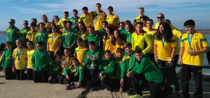 Deportistas del Club Piragüismo Tartessos que tomaron parte en la prueba celebrada en Puerto Real.