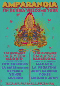 Cartel de uno de los conciertos de la actual gira de Amparanoia, con Yonse entre los artistas invitados.