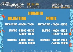 Horarios para cruzar el puente (horario portugués).