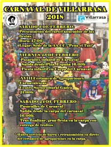 Programación del Carnaval de Villarrasa. 