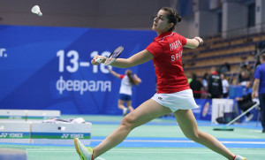 Carolina Marín ganó sin problemas su partido y dio a España el primer punto en el duelo ante Eslovaquia. / Foto: Badminton Photo.