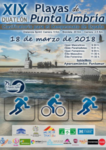 Cartel del XIX Duatlón 'Platas de Punta Umbría', que se celebrará en la localidad costera el domingo 18 de marzo. 