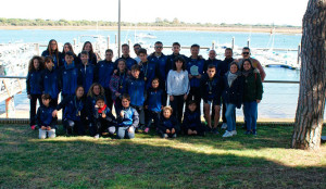 Componentes del Real Club Marítimo de Huelva en la prueba celebrada en Punta Umbría.